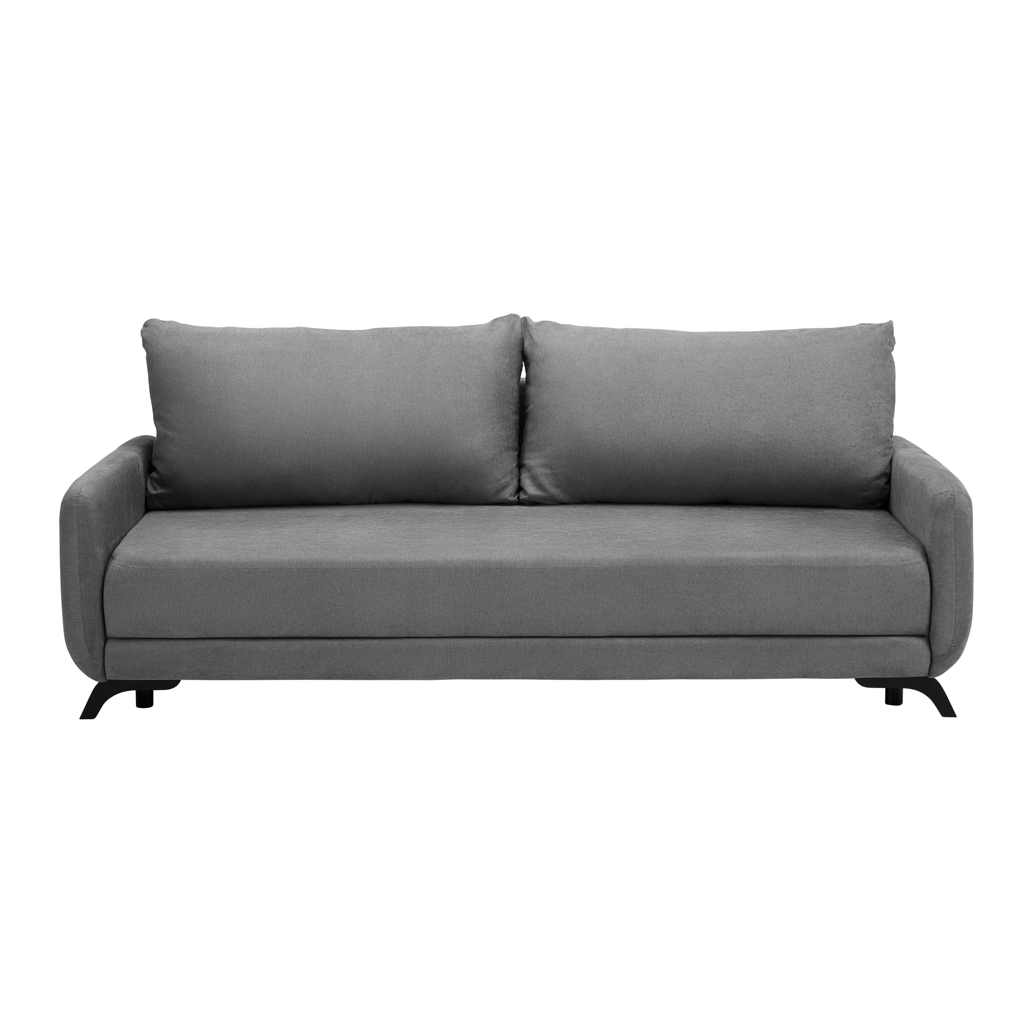 Praktická rozkládací pohovka Oliver - šedá/černá, Moderní, dřevo/textil (220/74/93cm) - Bessagi Home