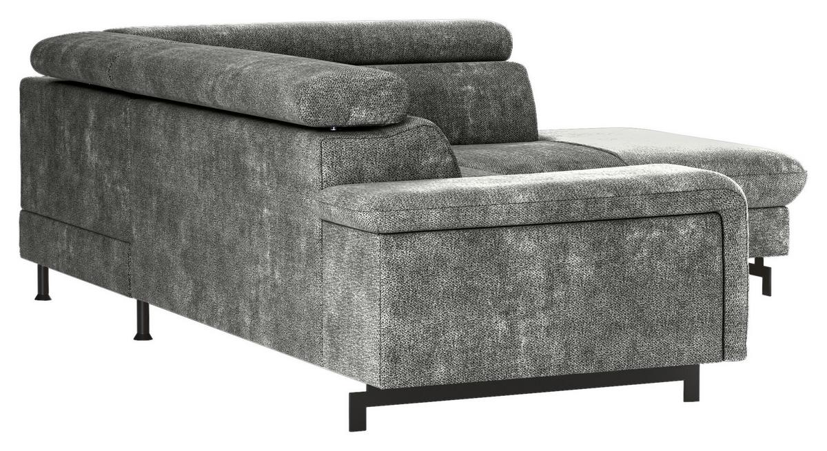 Ecksofa mit Bettkasten Emma Grau 262x215 cm - Schwarz/Grau, Textil (262/215cm) - MID.YOU