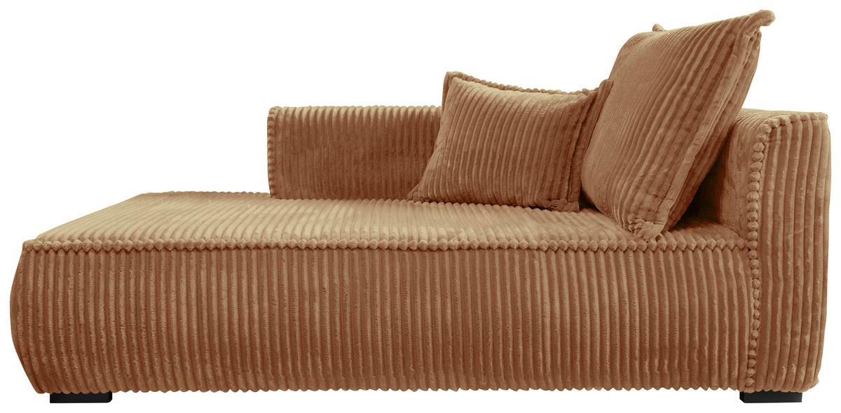 Recamiere Modena Links Rostfarben, B: 208 cm - Rostfarben/Schwarz, Design, Textil (207/75/121cm) - MID.YOU