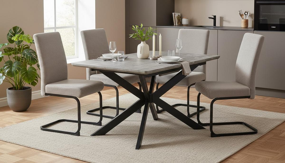 Kihúzható Asztal Leif - fekete/szürke, Konventionell, faalapú anyag/fém (160-200/90/76cm) - MID.YOU