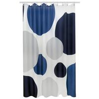 Duschvorhang Svenja 180x200 cm Weiß/Blau halbtransparent - Blau/Weiß, MODERN, Textil (180/200cm) - Luca Bessoni