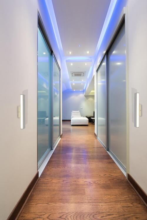 LED-Wandleuchte, 1-Flammig, Rechteckig - Chromfarben/Alufarben, Design, Kunststoff/Metall (31,6/7/5cm) - Näve