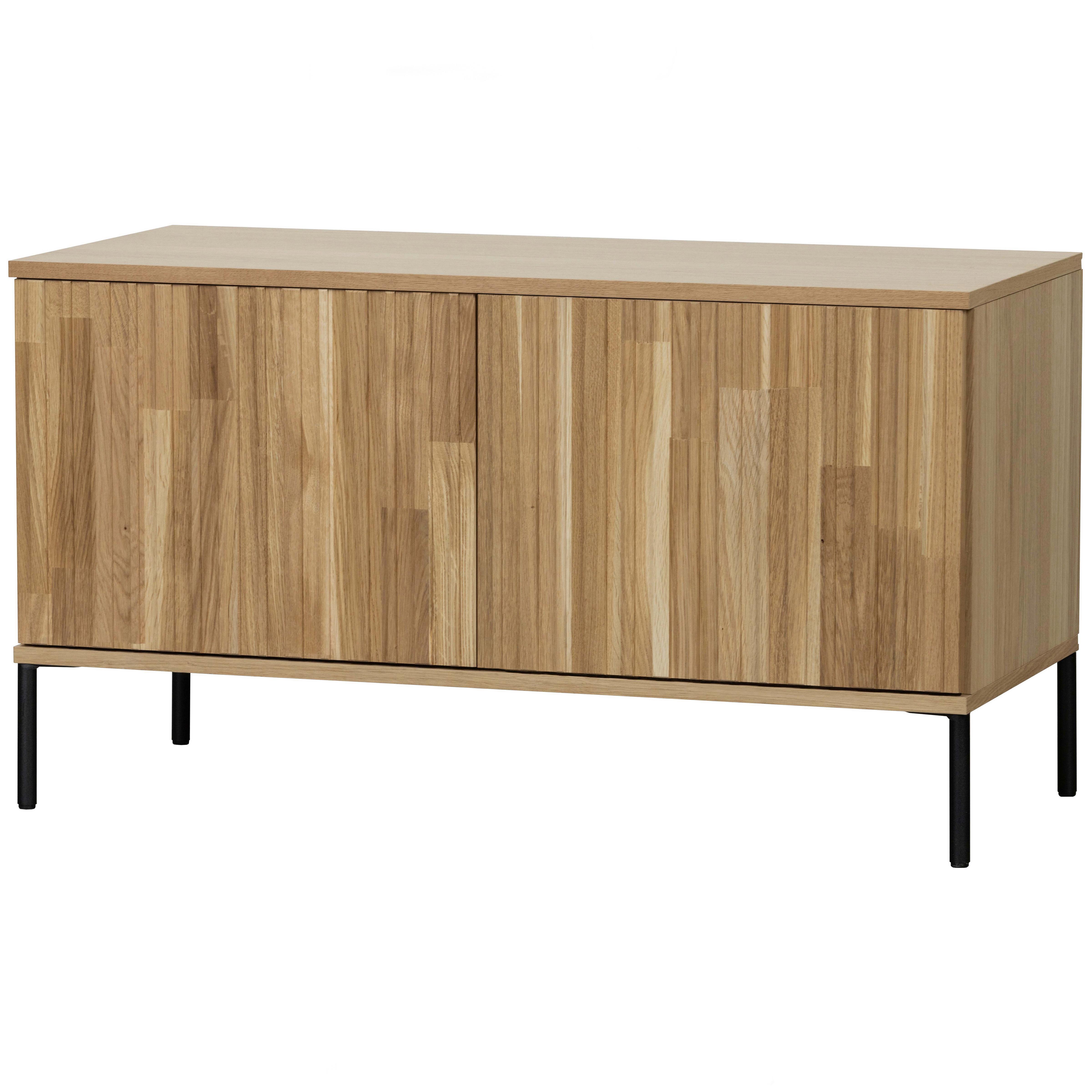 LOWBOARD Gravure Naturfarben B: 100cm - Schwarz/Naturfarben, Design, Holz (100/56/44cm) - Livetastic