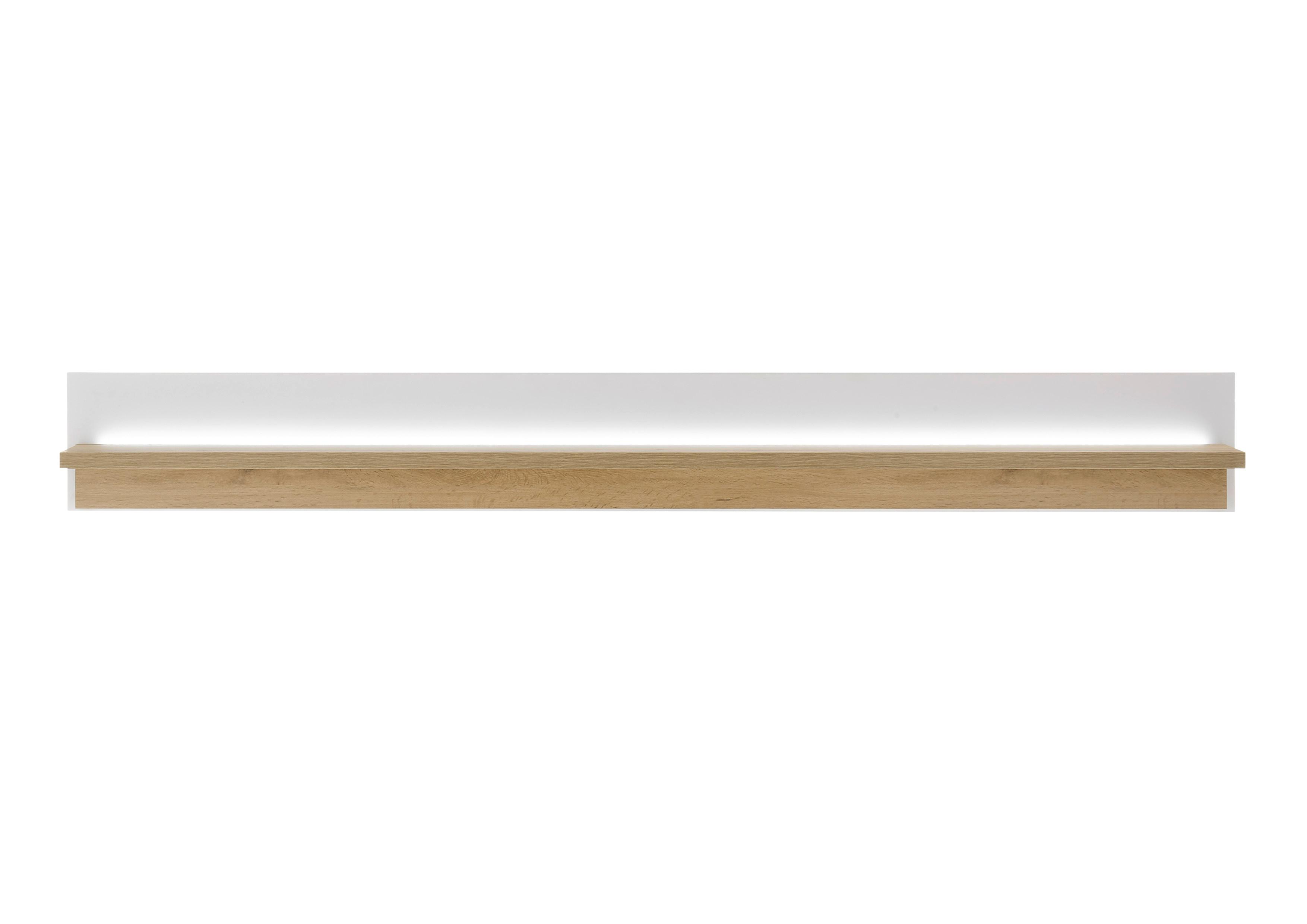 Wandboard Long Island Weiß/Eiche Dekor B: 200cm - Eiche Wotan/Weiß, Design, Holzwerkstoff (200/20/18cm) - MID.YOU