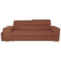3-SitzerSofa m. Schlaffunktion Sirius S terracotta, B: 251cm - Terracotta/Schwarz, KONVENTIONELL, Holz/Holzwerkstoff (251/96/100cm)