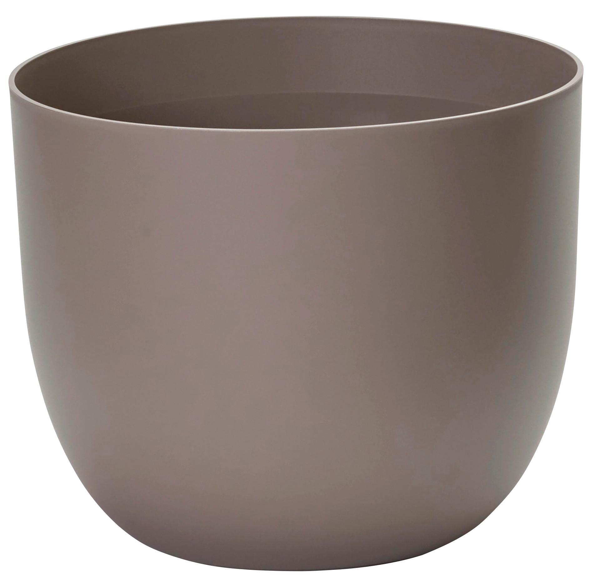 Übertopf Taupe D: 40 cm Rund - Taupe, Basics, Kunststoff (40/32,5cm)