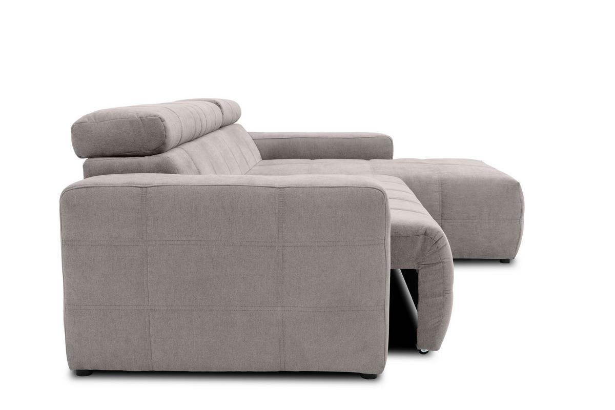 Ecksofa Mit Sitztiefen- Verstellung Brandon Dunkelgrau - Dunkelgrau/Schwarz, Design, Textil (285/175cm) - MID.YOU