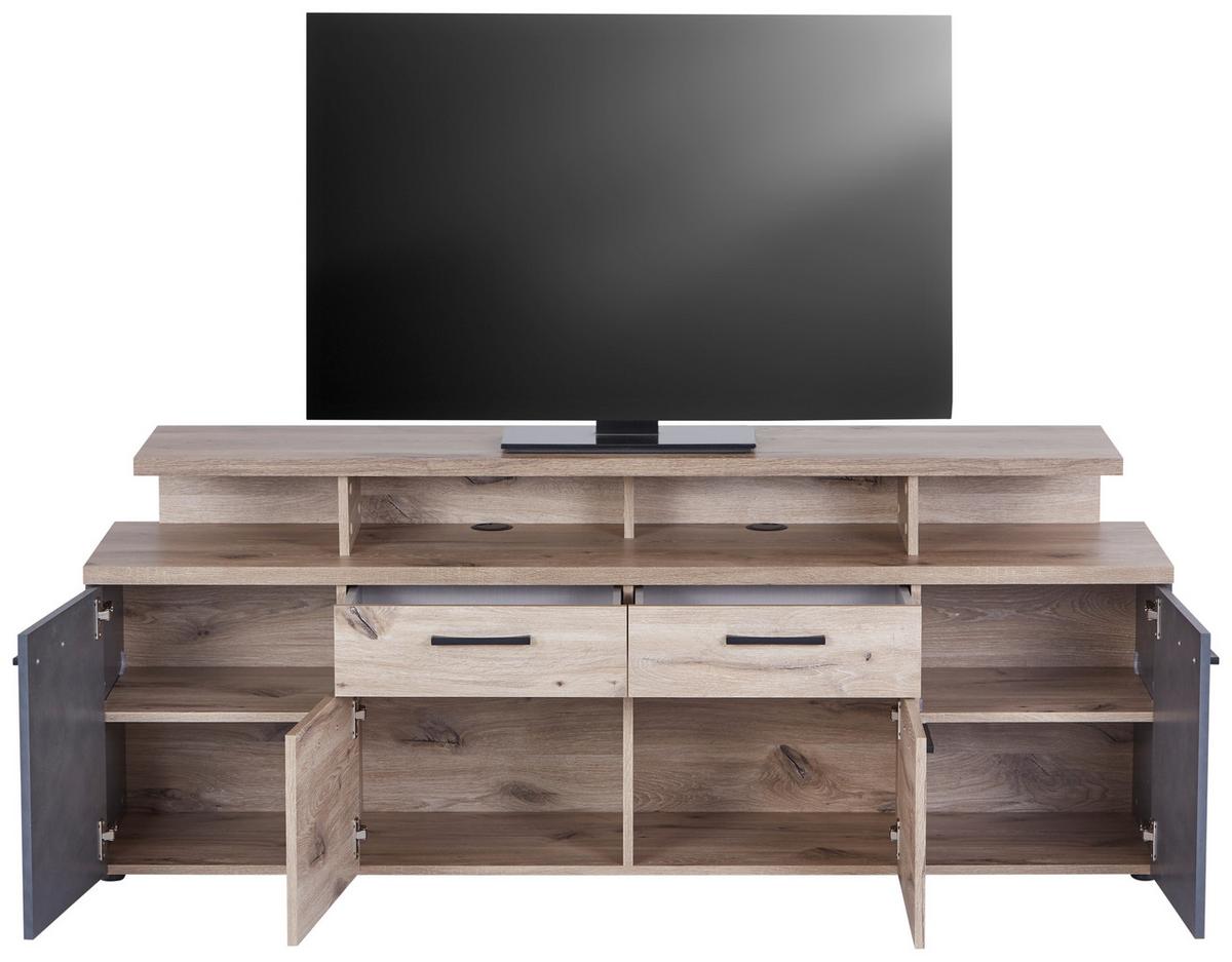Phonotisch Comton cmnt241-M768 - Eichefarben/Dunkelgrau, MODERN, Holzwerkstoff/Kunststoff (169,3/67/41,4cm)
