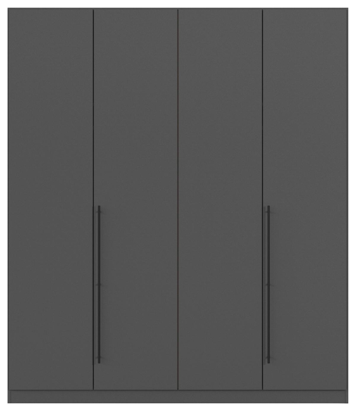 Kleiderschrank Safari B: 181 cm - Grau, KONVENTIONELL, Holzwerkstoff (181/229/54cm)