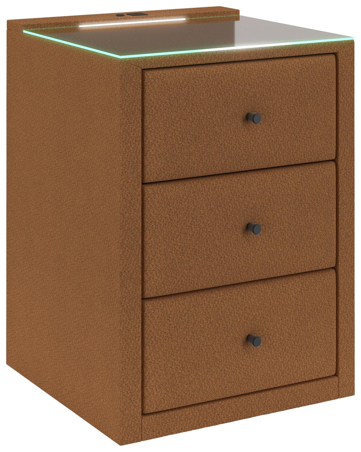 Nachtkästchen Carmen Braun H: 68 cm - Braun, KONVENTIONELL (52/68/48,5cm) - James Wood