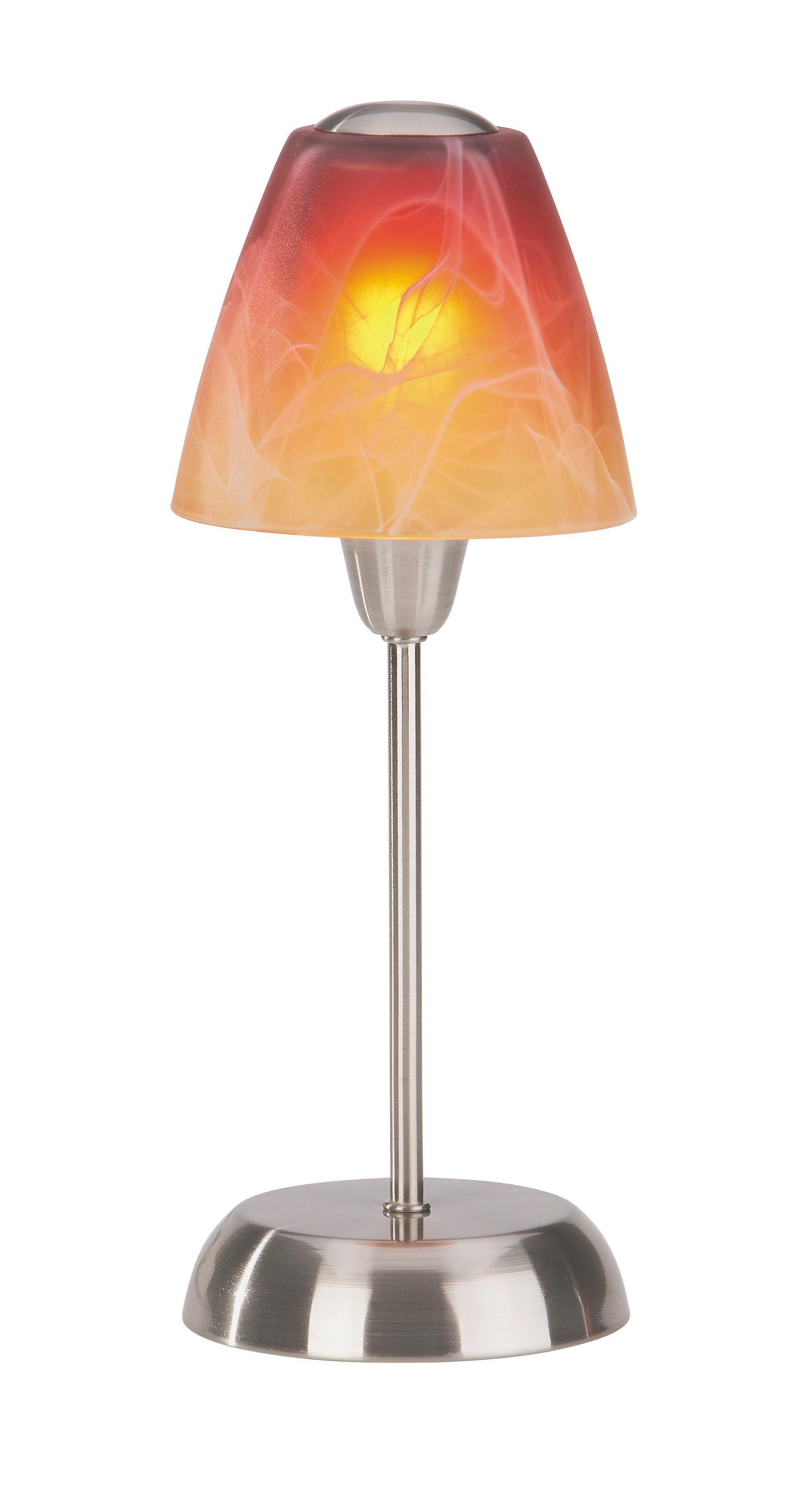 Asztali Lámpa Meli - Nikkel/Piros, konvencionális, Műanyag/Üveg (35cm) - Ombra