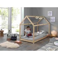 Hausbett Cabane 90x200 Cm Kiefer Echtholz Natur - Kieferfarben, MODERN, Holz (90/200cm) - Vipack