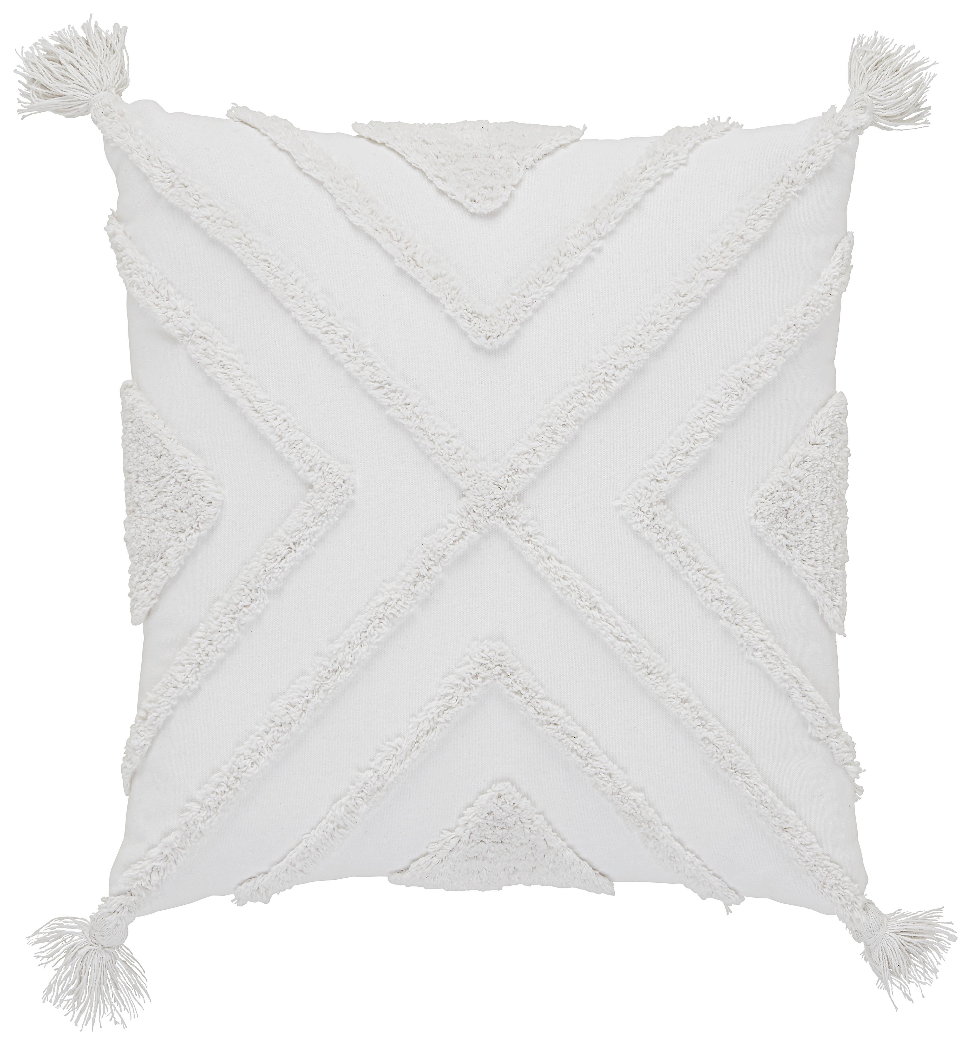 Dekoračný Vankúš Nouria, 50/50cm - biela, Štýlový, textil (50/50cm) - Premium Living