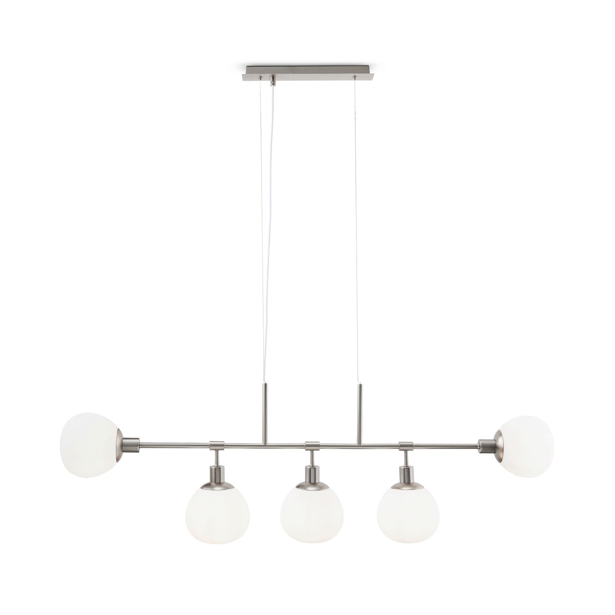 PENDELLEUCHTE ERICH - Weiß/Nickelfarben, Trend, Glas/Metall (120/15/37.3cm) - MAYTONI