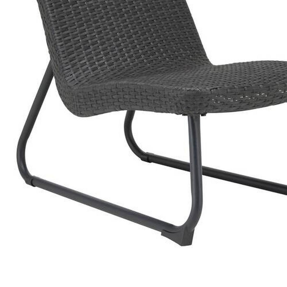 Záhradná súprava AUGUSTINA tm. sivá - tmavosivá, Modern, kov/plast - Bessagi Garden