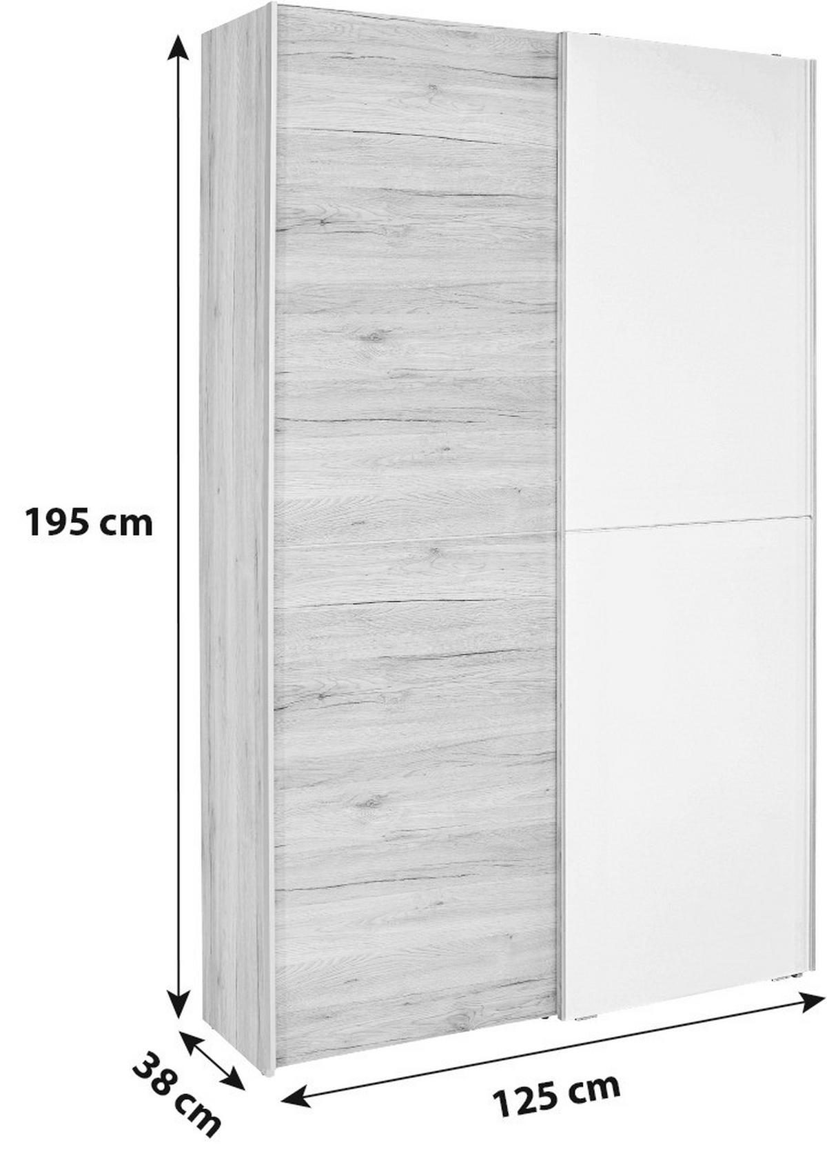 Viacúčelová skriňa Heimo, biela/dub - biela/farba duba, Konventionell, plast (125/195/38cm)