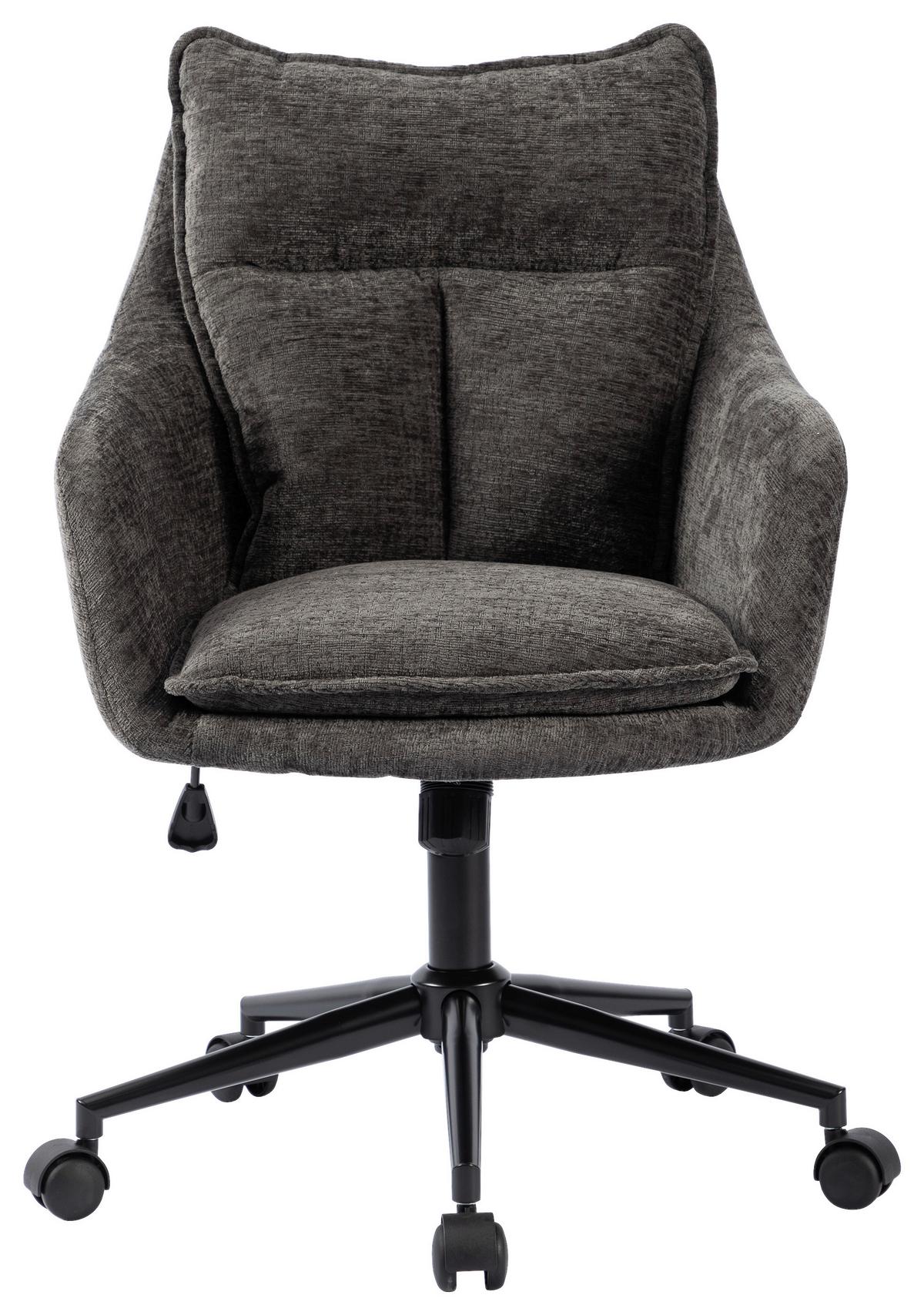 Drehstuhl Siena Grau B: 58 cm - Schwarz/Grau, MODERN, Kunststoff/Textil (58/85-93/58cm) - MID.YOU