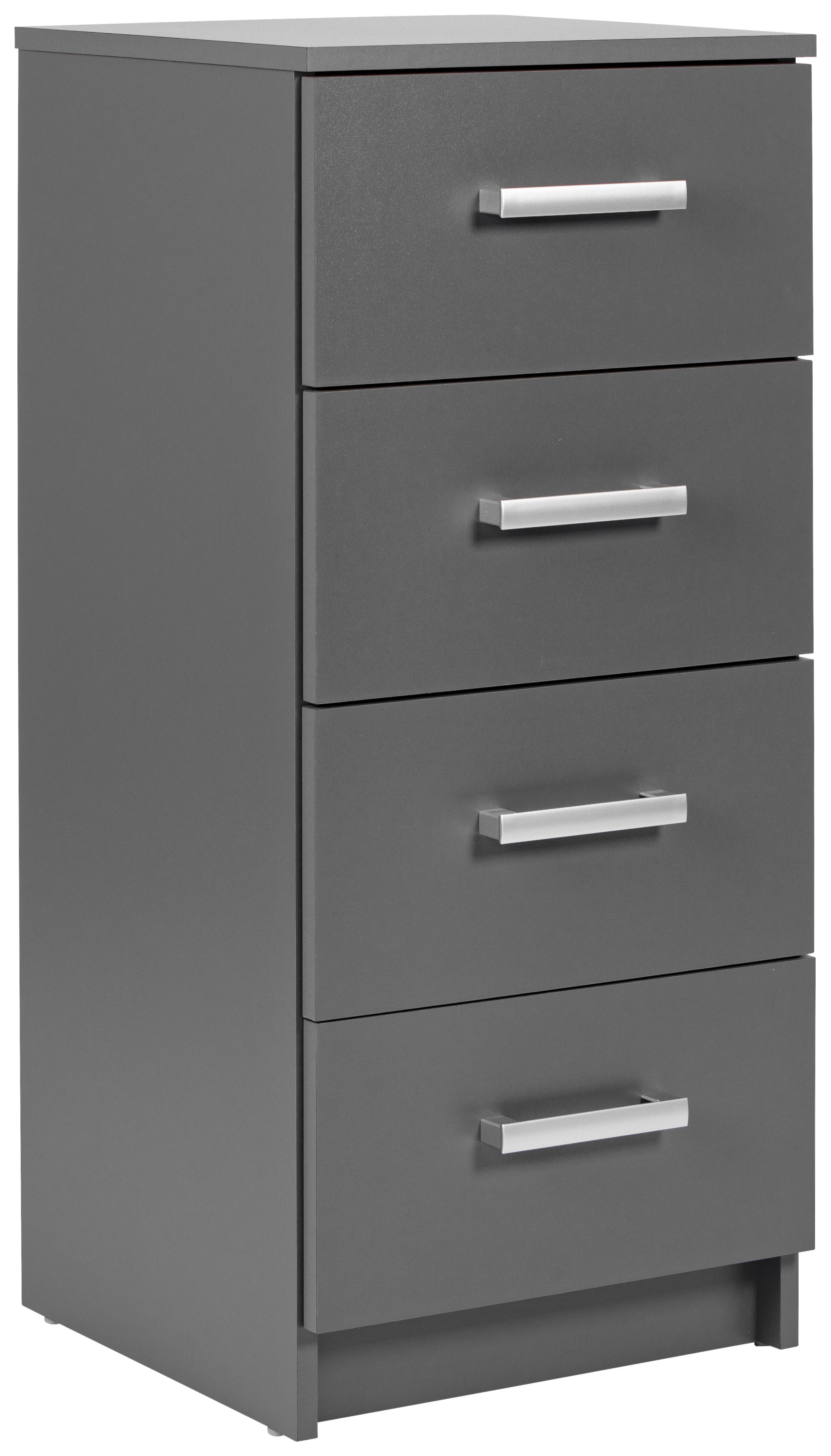 Kommode B: 41,2 cm Elenzio, Graphitfarben - Graphitfarben, Basics, Holzwerkstoff (41,2/40/91,50cm) - MID.YOU