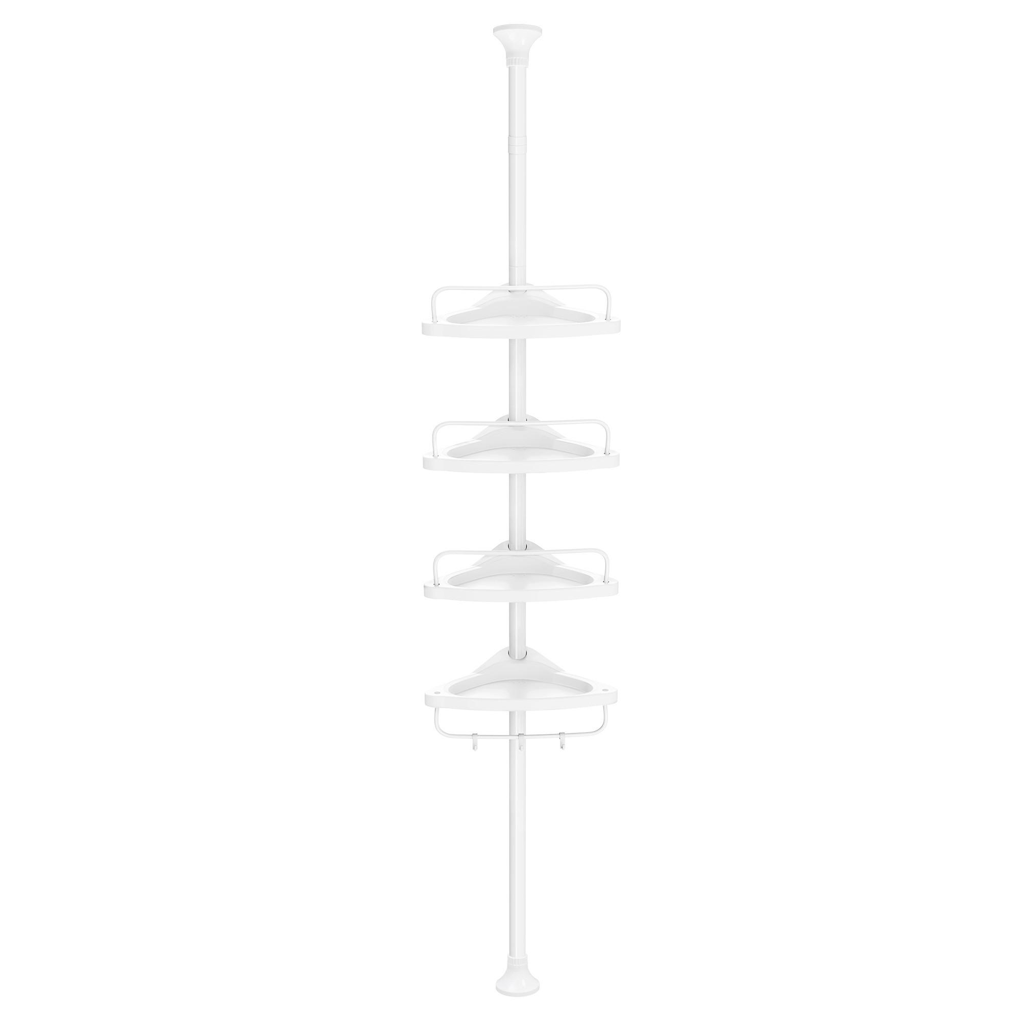 DUSCHREGAL Weiß B: 35 cm - Weiß, Basics, Kunststoff/Metall (35/85-305/25cm)