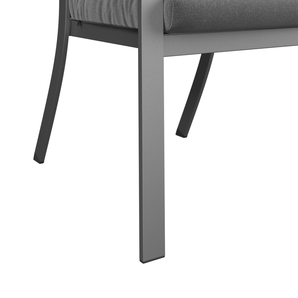 Gartensessel Bogota - Dunkelgrau, Trend, Textil/Metall (59.5/92/69.5cm) - Beldano