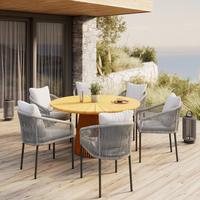 ZÁHRADNÝ STÔL SANJA - farba tíku, Modern, drevo (140/76cm) - Bessagi Garden