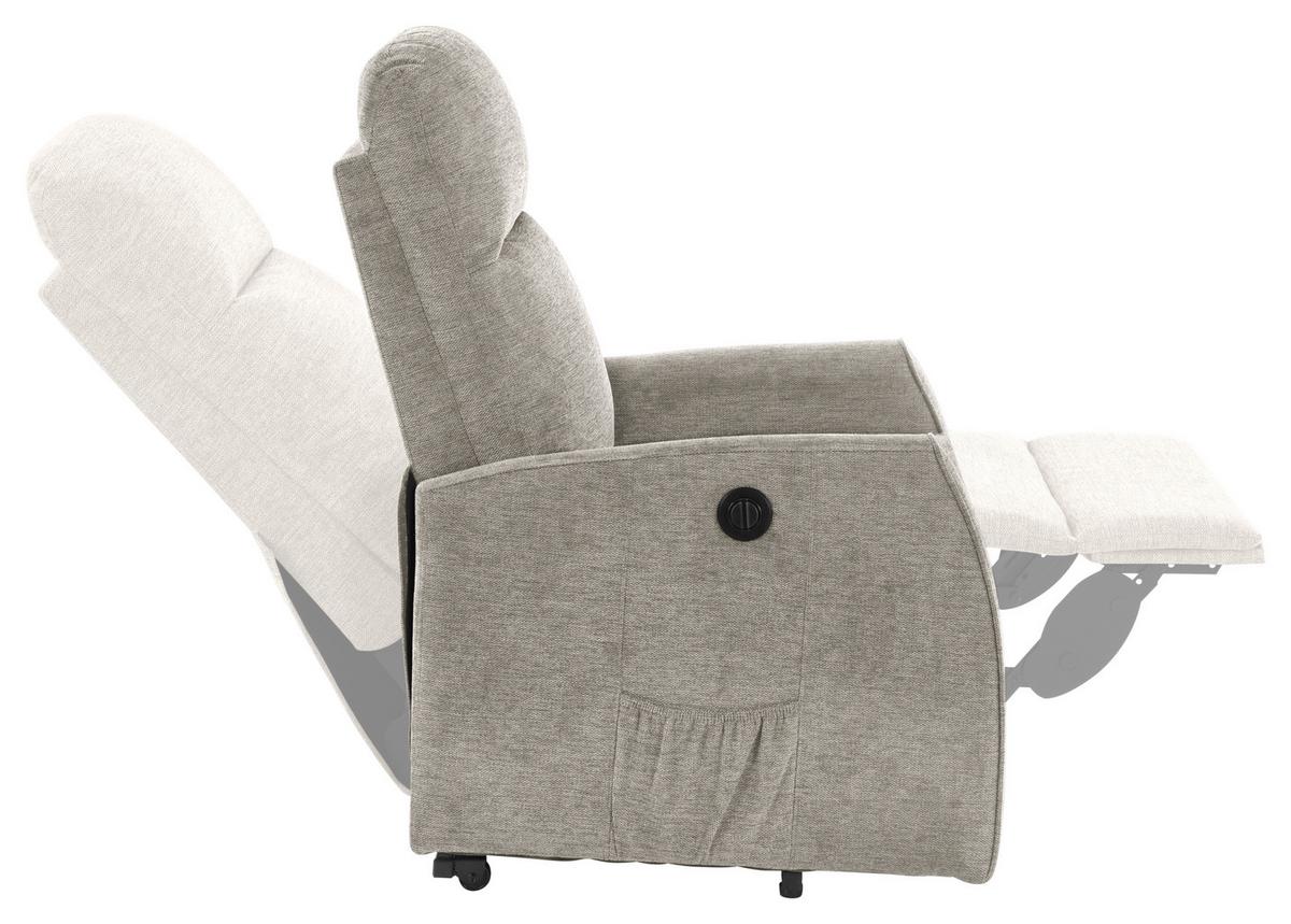 Televízne kreslo ATHEN, s pomocou pri vstávaní - taupe, Modern, kov/drevo (67,5/107/88,5cm)
