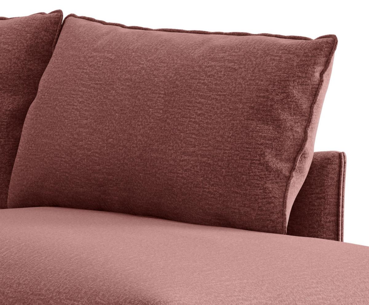 Ecksofa Samos Altrosa S: 267x204 cm - Altrosa/Schwarz, Design, Textil (267/204cm) - Livetastic