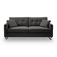 2,5-Sitzer Hera Grau B: 203cm - Chromfarben/Grau, Basics, Holz/Textil (203/92/94cm) - MID.YOU