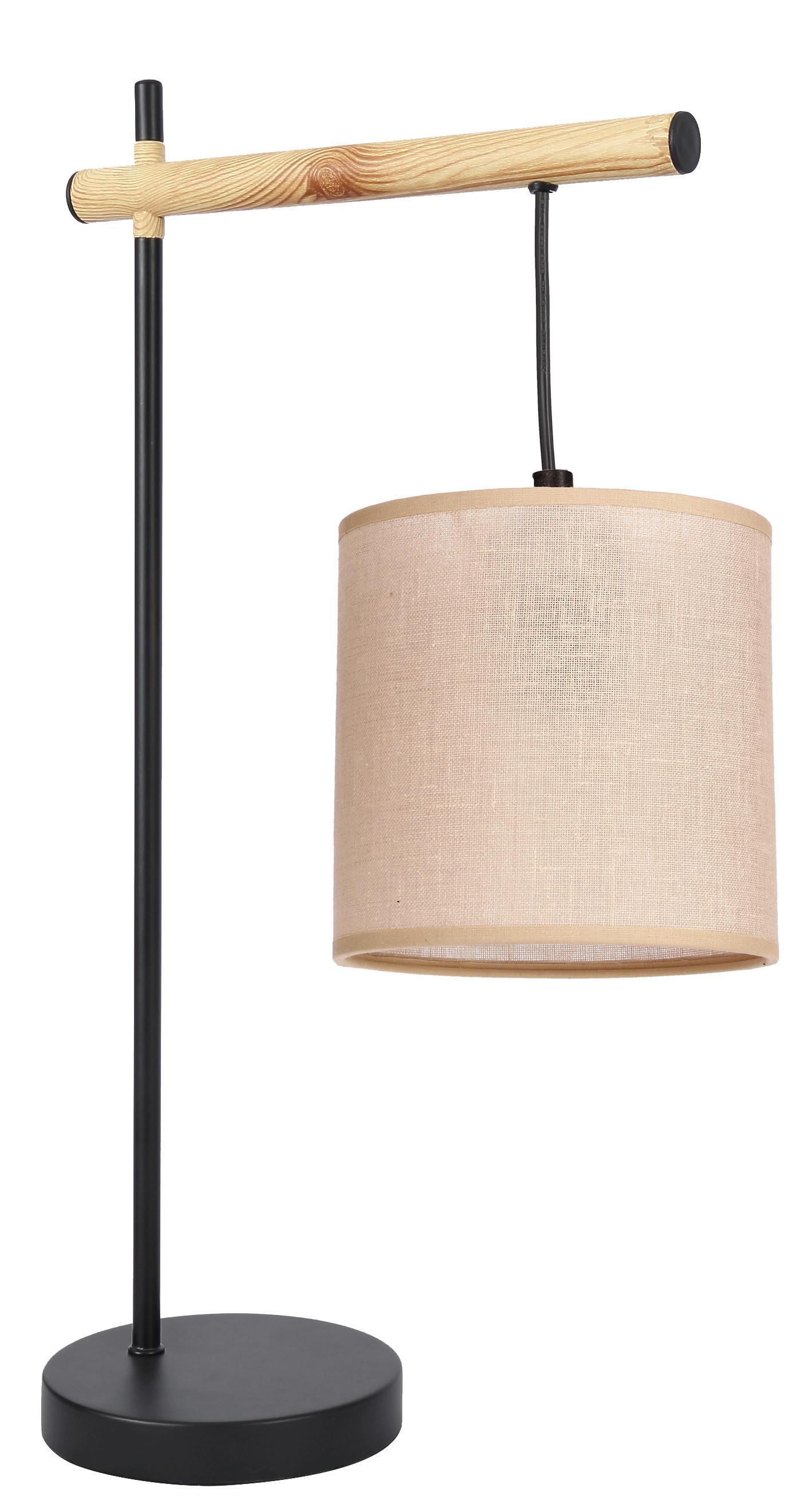 TISCHLEUCHTE 41-38418 COMBI - Beige/Schwarz, Natur, Kunststoff/Metall (30/15/55cm)