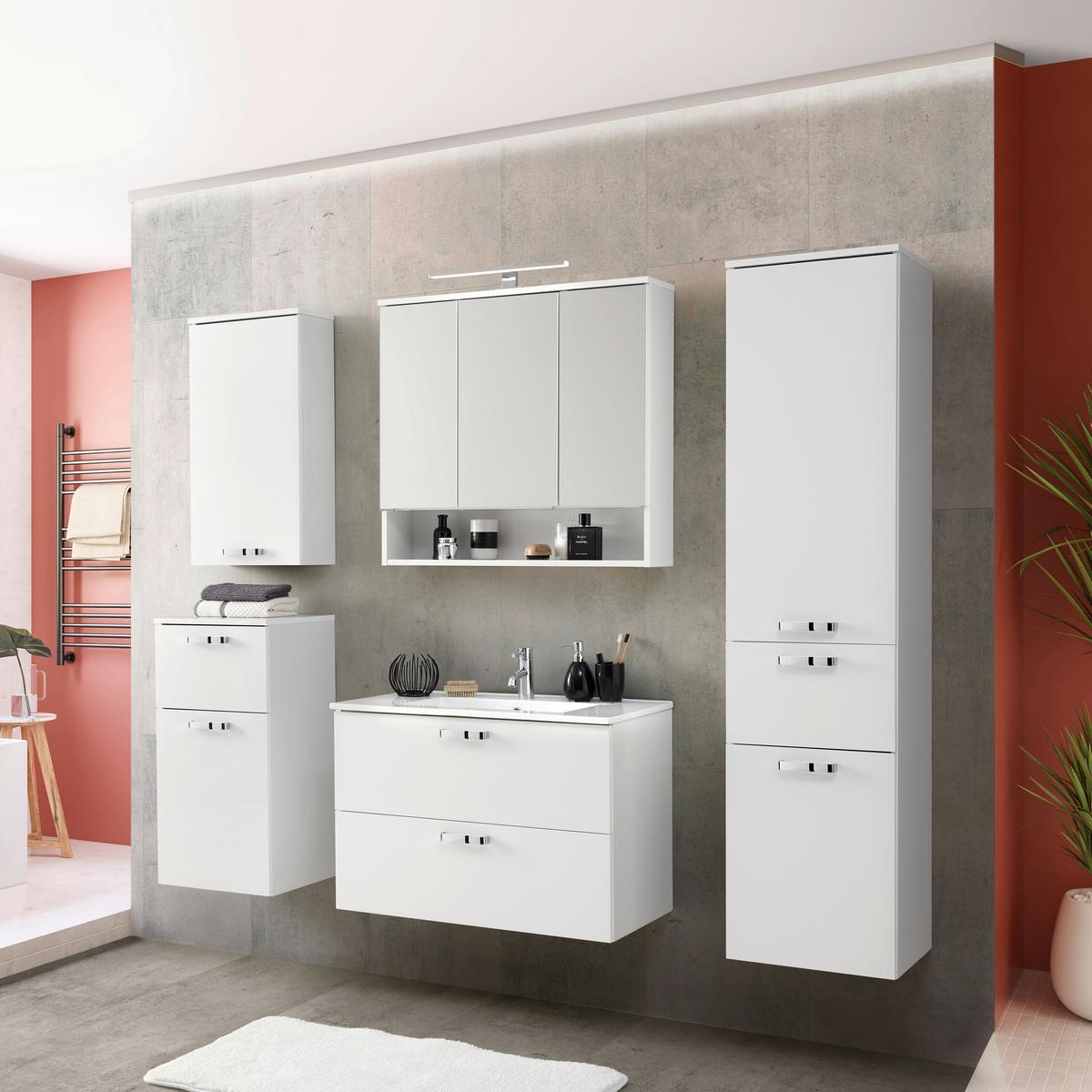 Badezimmer Fresh Weiß B: 160 cm - Weiß, KONVENTIONELL, Holzwerkstoff (160/168,5/46,5cm) - Ondega