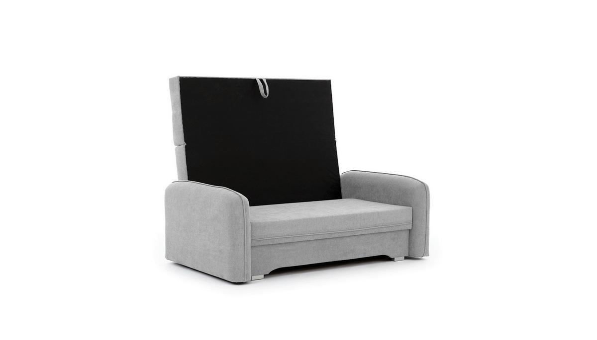 Schlafsofa Laine Hellgrau, B: 155 cm - Silberfarben/Hellgrau, Design, Textil (155/105/75cm) - MID.YOU