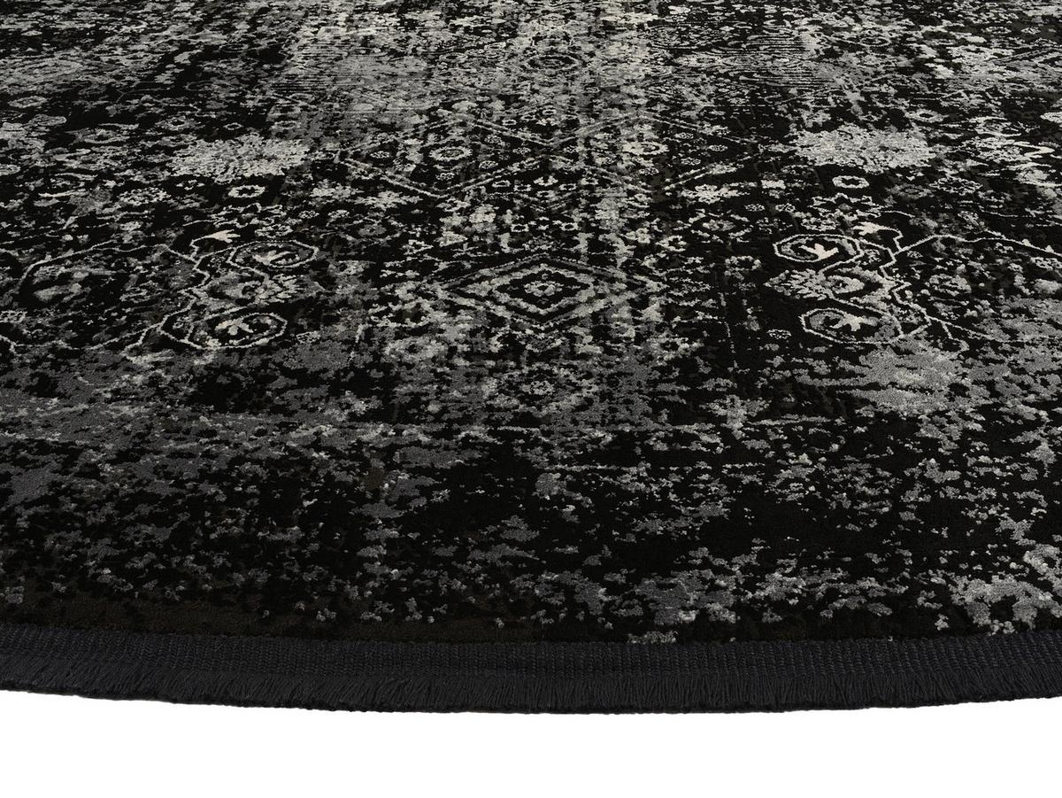 Webteppich Grau/Schwarz Calais Rund Ø 240 cm - Schwarz/Grau, Design, Textil (240cm) - Dieter Knoll