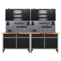 Werkbank-set Werner B: 240 Cm Anthrazit/grau - Anthrazit/Grau, Basics, Holz/Metall (240/205/60cm)