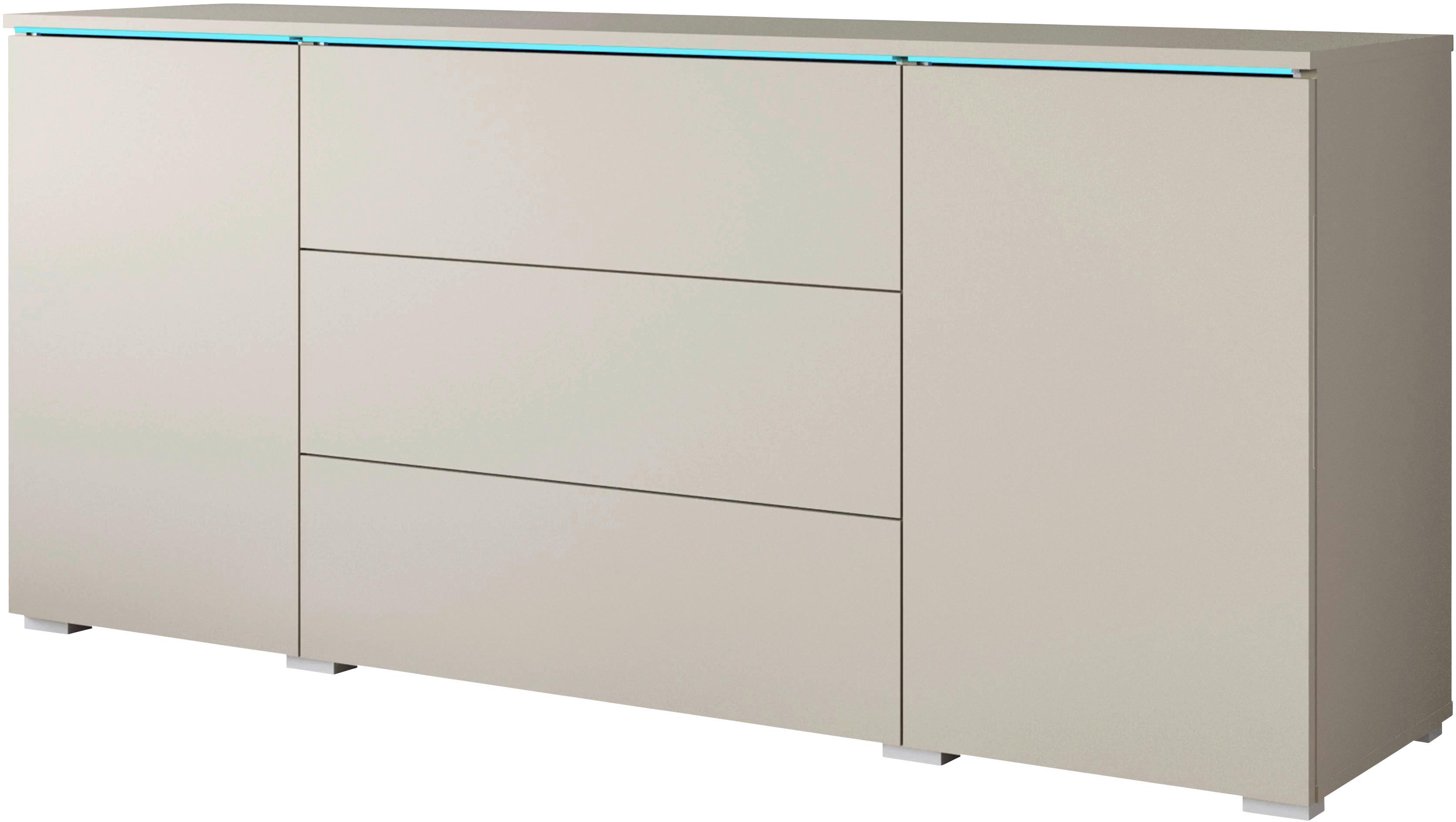 ŠIROKÁ KOMODA VERA 150 - sivá/kašmírová, Trend, kompozitné drevo/plast (150/67,9/39,5cm)