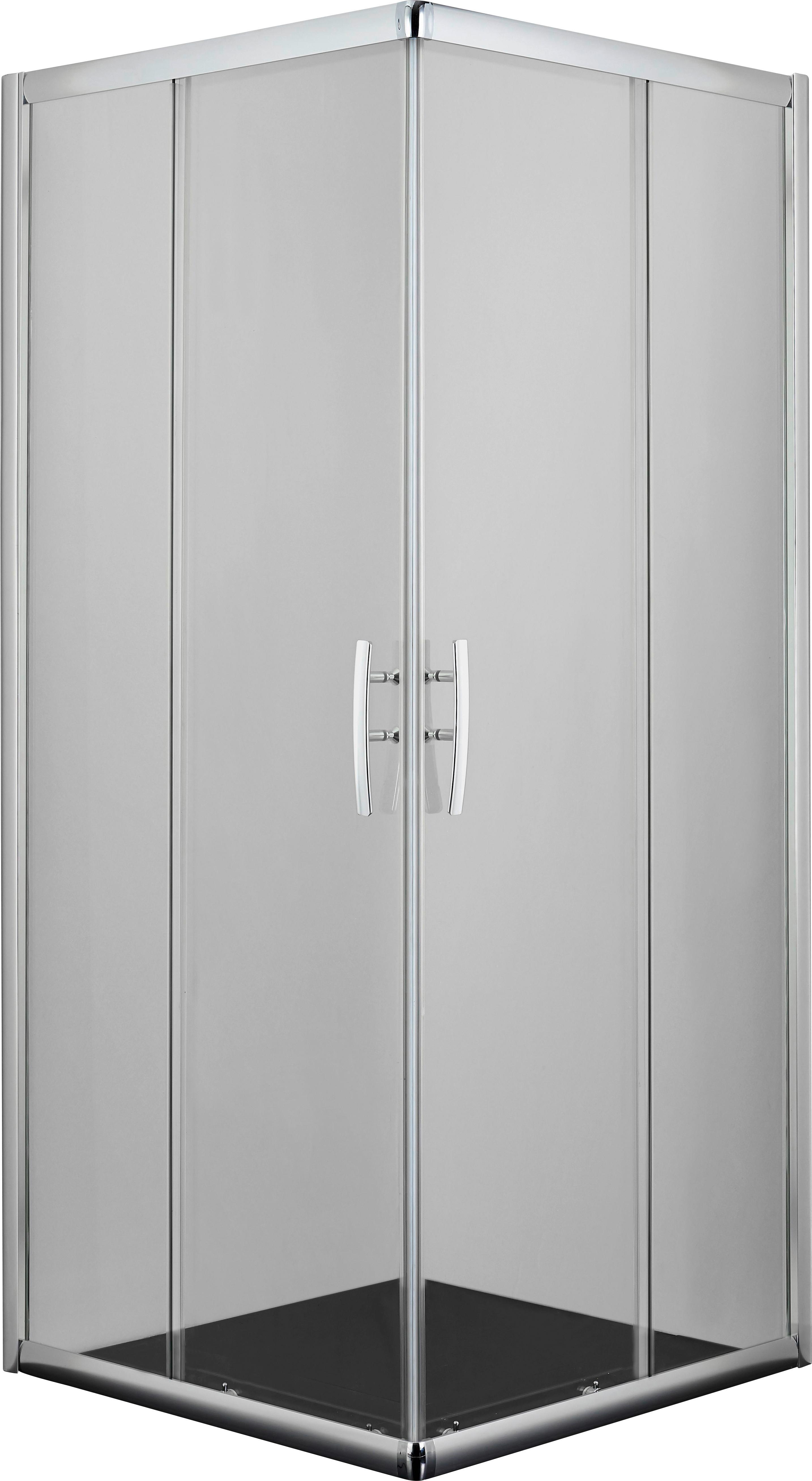 Eckeinstieg Proline B90c - Chromfarben, KONVENTIONELL, Glas/Metall (90/200/90cm)