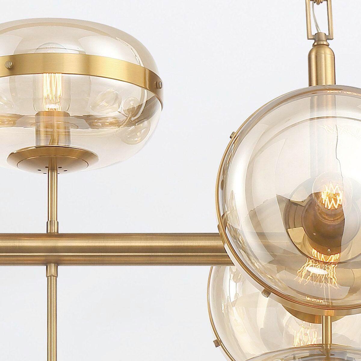 Függeszték Qn-Nottingham-10lp-Ab - sárgarézszínű, Konventionell, üveg/fém (80cm) - Elstead Lighting