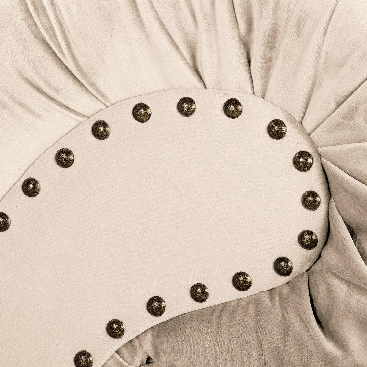 Récamiere Pako Creme B: 185cm - Creme/Braun, Design, Textil (185/93/75cm) - Livetastic