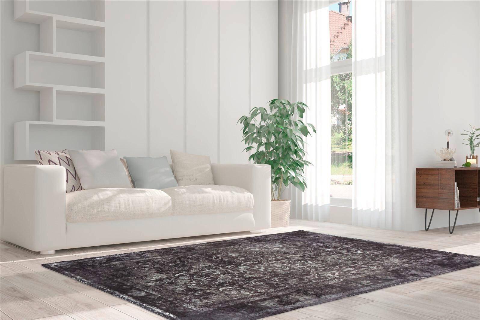 Flachwebteppich Vintage 8404 Grau, 200x290 cm - Grau, KONVENTIONELL, Textil (200/290cm)