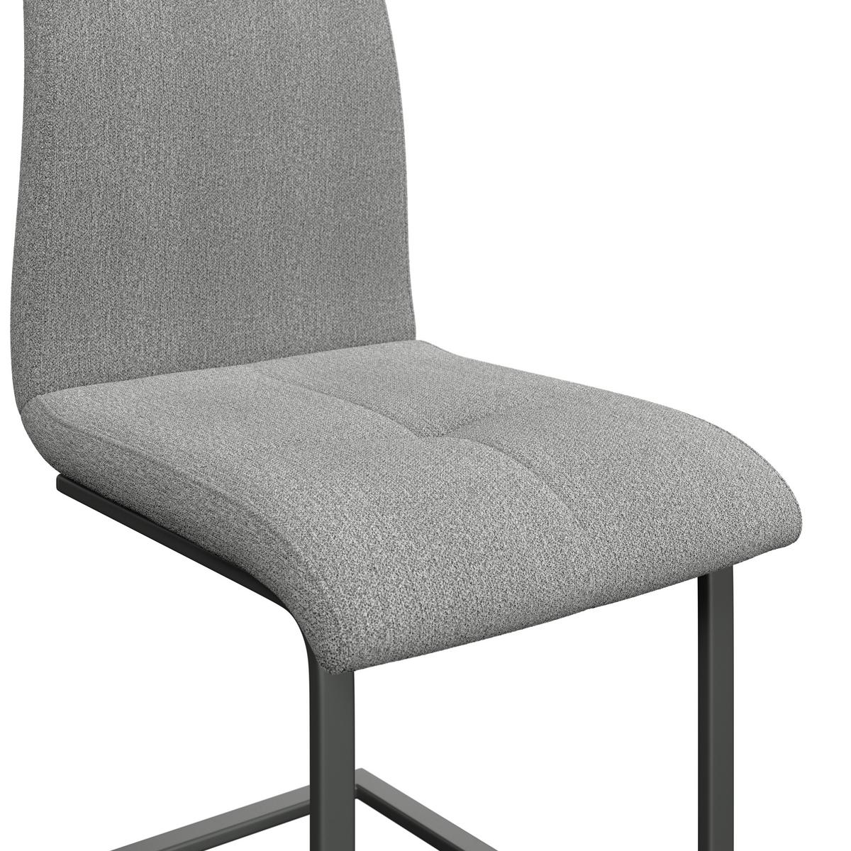Schwingstuhl Tristan Webstoff hellgrau, B: 41cm - Hellgrau/Schwarz, MODERN, Holz/Textil (41/102/58cm) - James Wood