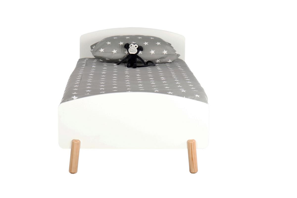 BETT Naturfarben/Weiß 90x200cm - Weiß/Naturfarben, Design, Holz/Holzwerkstoff (90/200cm) - Livetastic