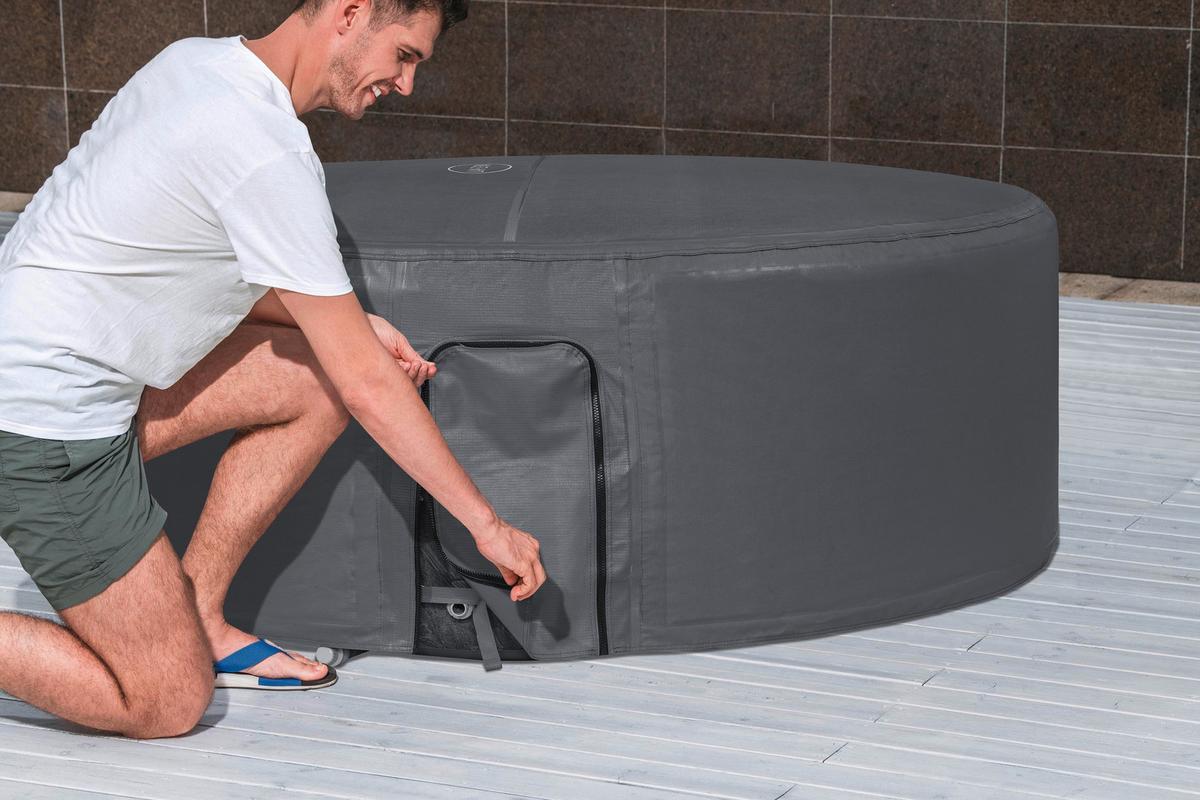 Whirlpoolabdeckung Nadine - Dunkelgrau, KONVENTIONELL, Kunststoff (180/66cm) - Bestway