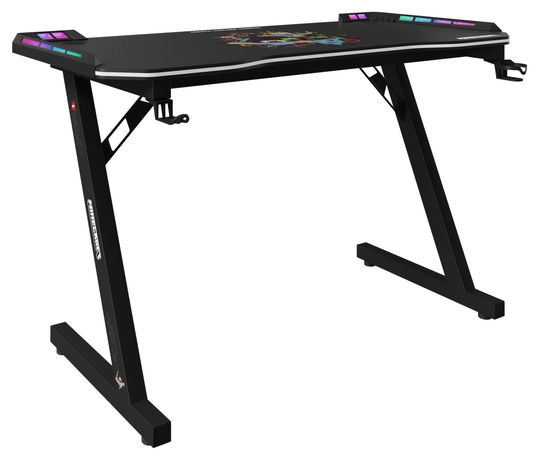 Gamingtisch Minecraft - Multicolor/Schwarz, MODERN, Holzwerkstoff/Metall (120/60/74cm) - Minecraft