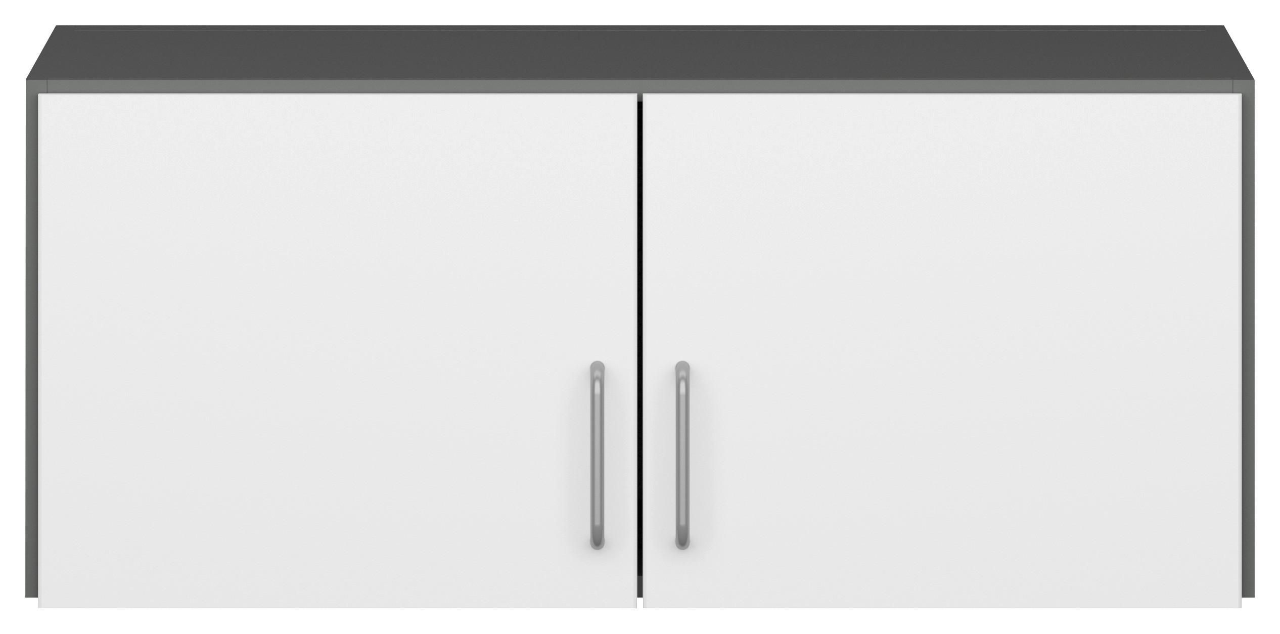 Aufsatzschrank B: 91 cm Aalen Extra Grau/ Weiß - Weiß/Grau, KONVENTIONELL, Holzwerkstoff (91/39/54cm)