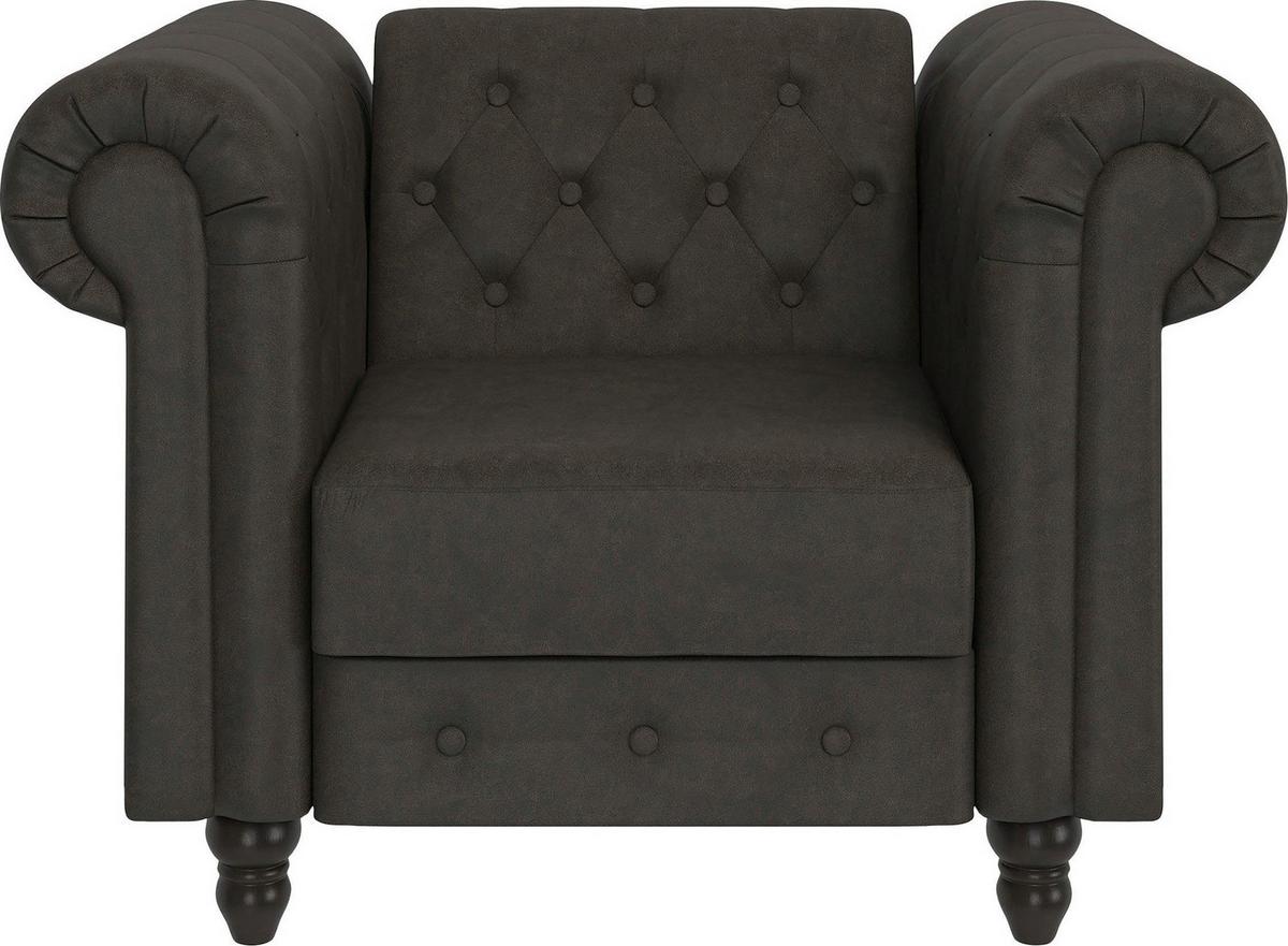 Sessel Firenze Anthrazit, Relaxfunktion - Anthrazit/Schwarz, Basics, Textil (111/83/87cm) - Livetastic