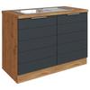 Spülenschrank Florenz B: 120 cm Grau/Eiche Dekor - Eiche Wotan/Grau, Design, Holzwerkstoff (120/86/60cm) - Held
