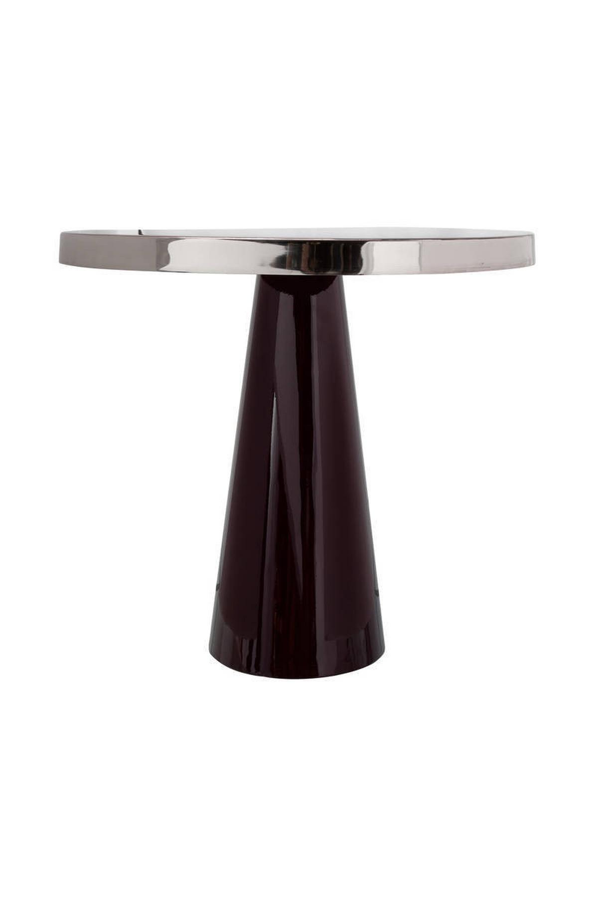 Beistelltisch Art Deco Silberfarben/Beere - Beere/Silberfarben, Trend, Metall (51/51/47cm) - Kayoom