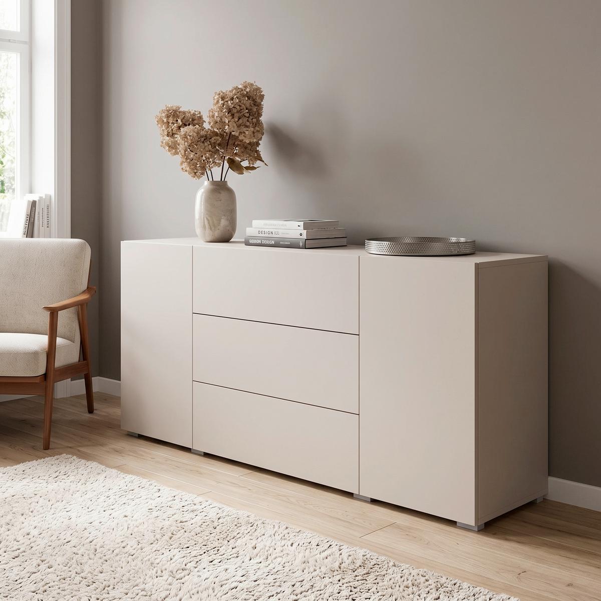 Sideboard 150cm Berlin 150 Kaschmir - Kaschmir/Grau, Design, Holzwerkstoff (150/68/38,5cm) - P & B