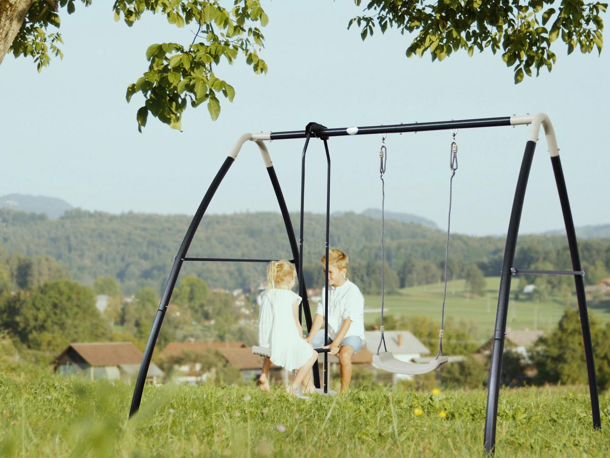Schaukel A030.245.00 - Anthrazit/Creme, KONVENTIONELL, Kunststoff/Metall (210/220/238cm) - Ambia Garden