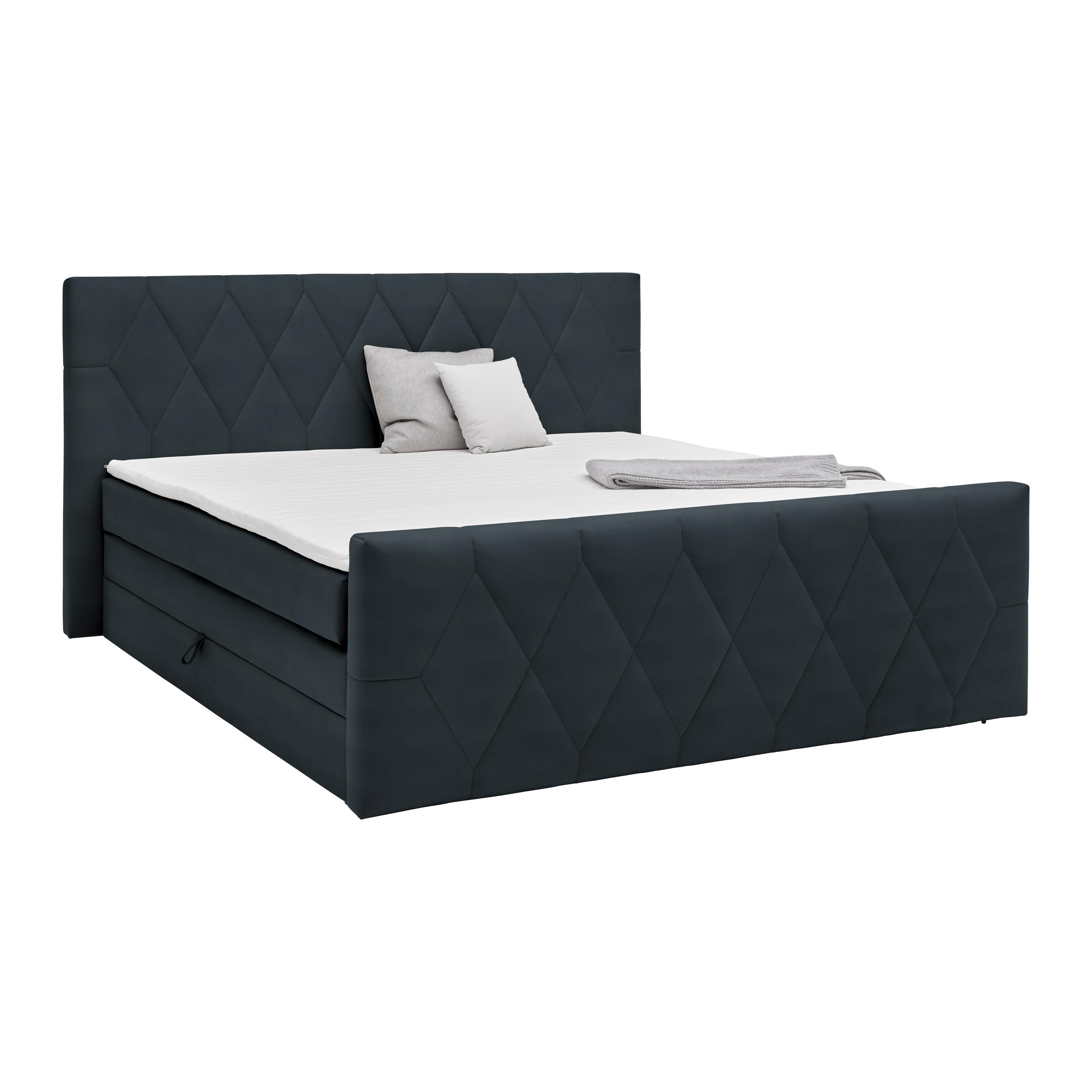 Boxspring Ágy Josie B 160/200cm - grafitszürke, Konventionell, műanyag/faalapú anyag (160/200cm) - Based