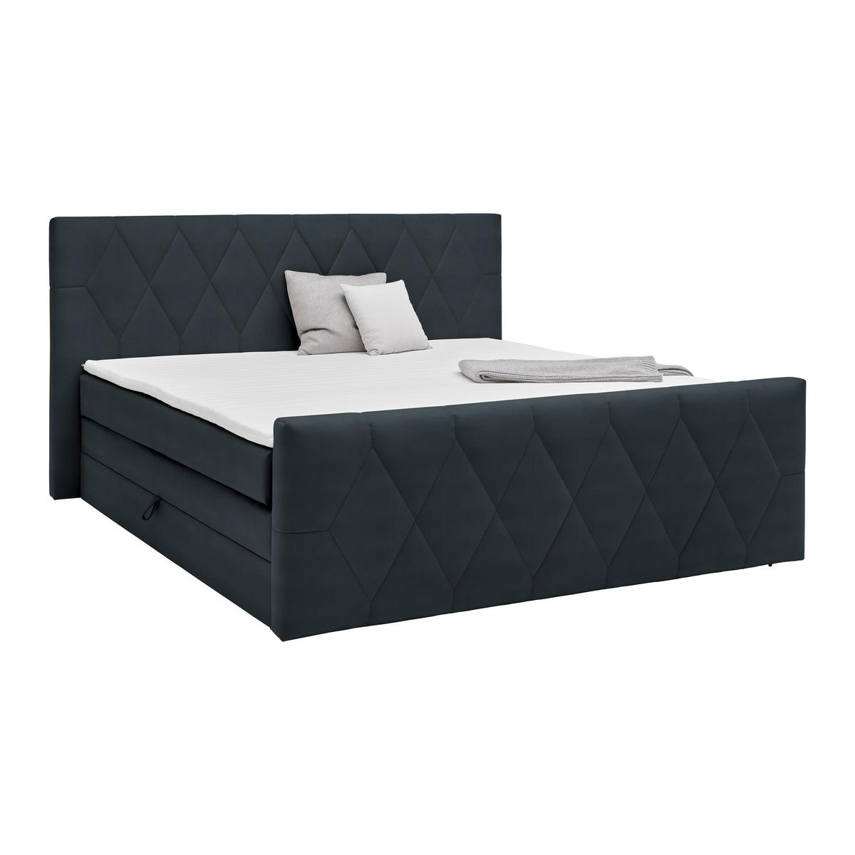 Boxspring Ágy Josie B 160/200cm - grafitszürke, Konventionell, műanyag/faalapú anyag (160/200cm) - Based